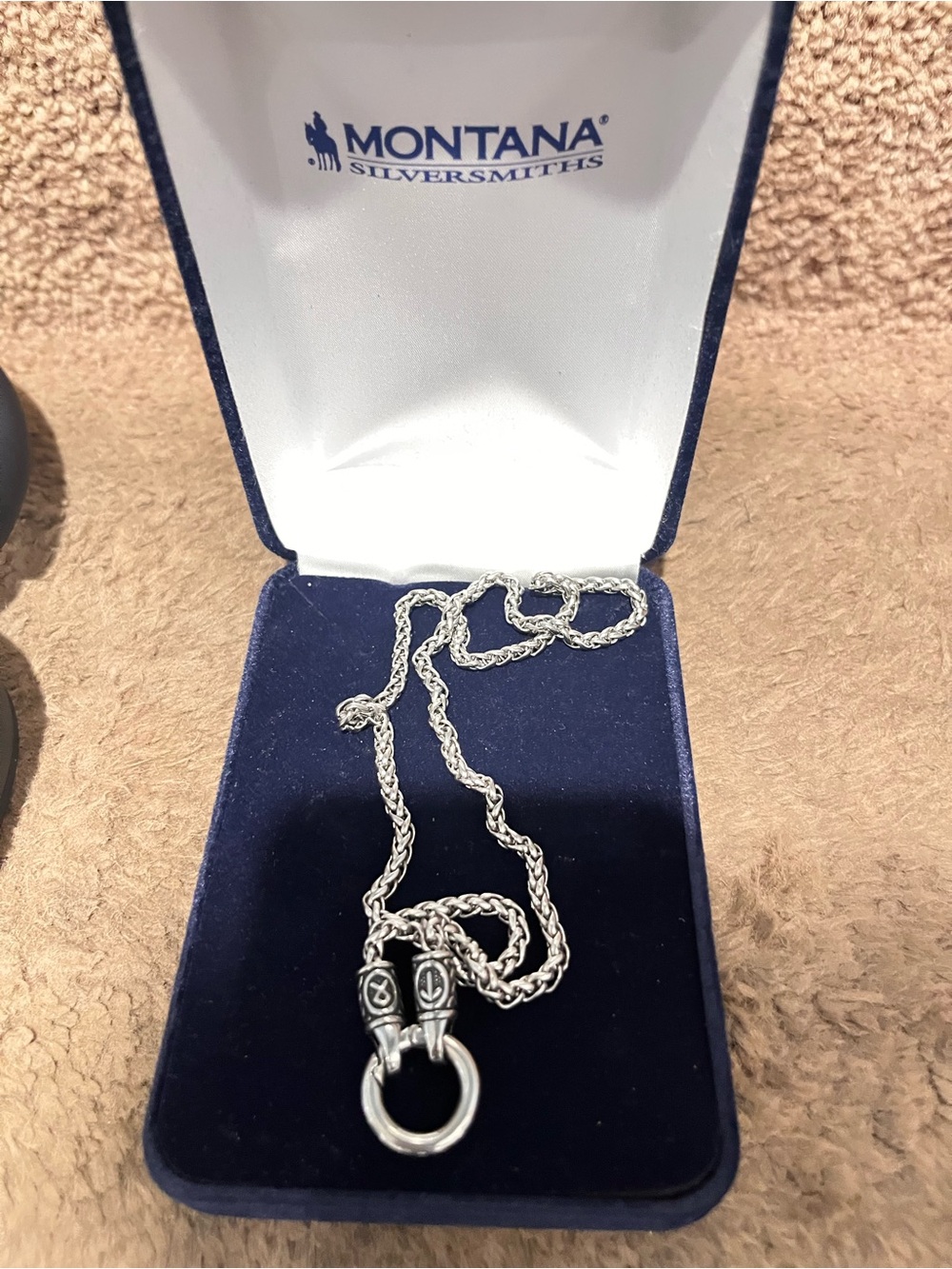 Montana Sterling Silver Rope Chain Necklace with Ring Pendant - you’ll love it!
